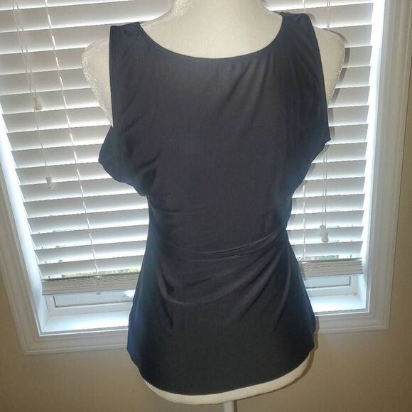 Tape Measure Black Spandex Shapewear Tank Top- Size XL - Picture 3 of 6